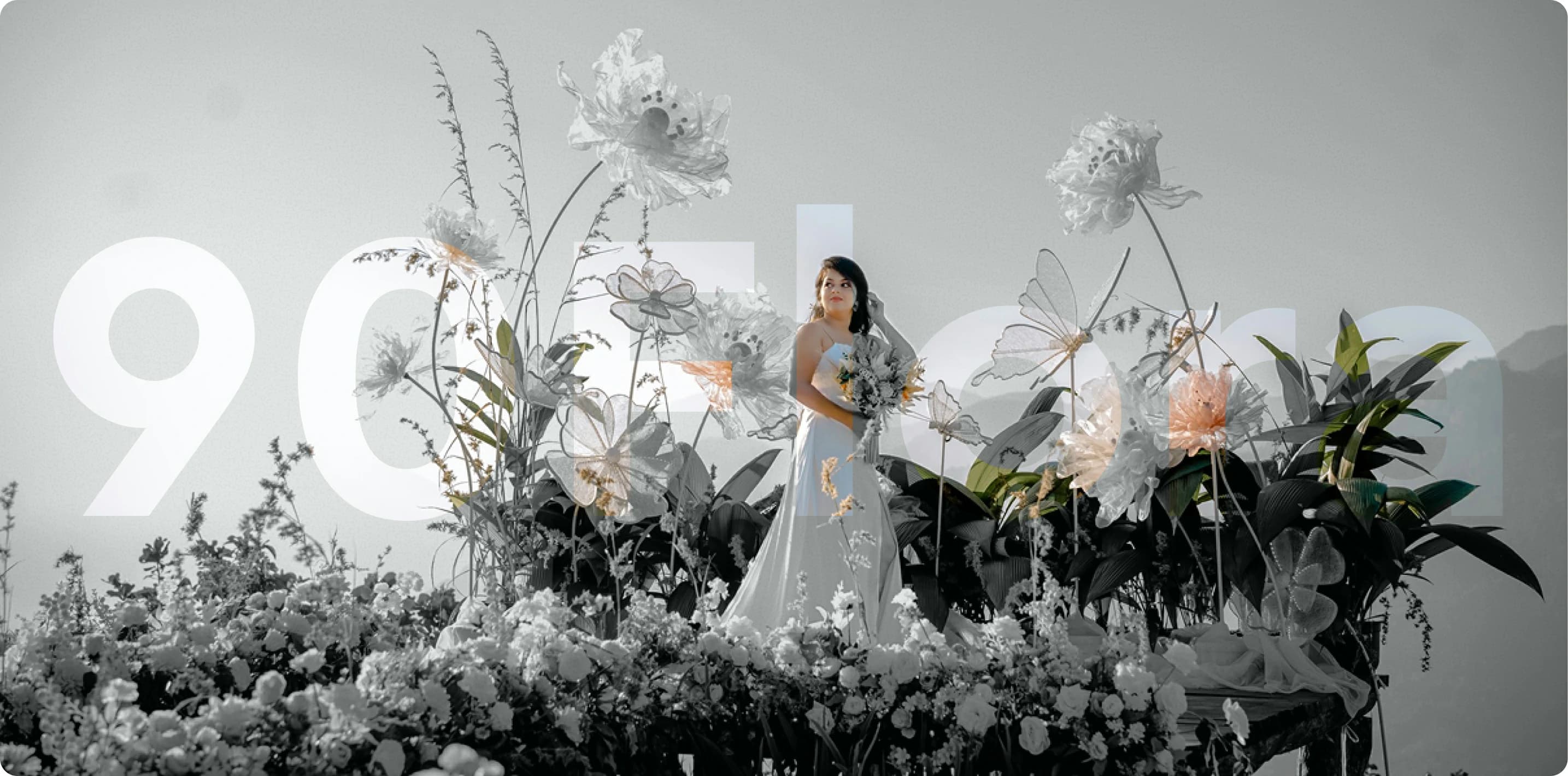 Banner showing floral arrangements